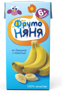 ФрутоНяня Нектар Банан с мякотью с 9 месяцев, 200 мл