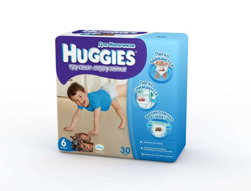 Трусики-подгузники Huggies для мальчиков 16-22 кг. 30 шт. (6)