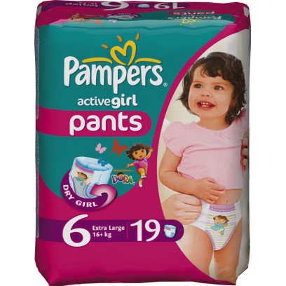 Трусики Pampers Active Girl 16+ кг. 19 шт. для девочек extra large (6)