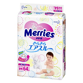 Подгузники Merries (Мерриес) 6-11 кг. 64 шт. (M) Япония