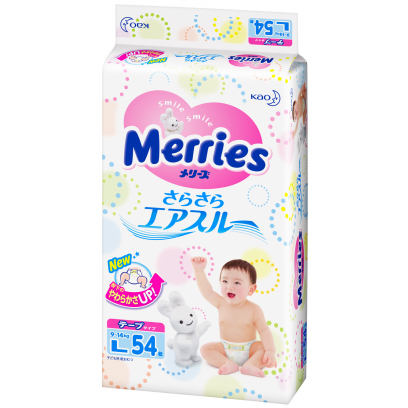 Подгузники Merries ( Мерриес) 9-14 кг. 54 шт. (L) Япония