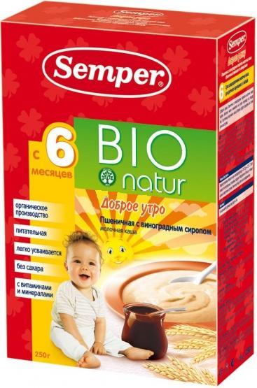 Semper Семпер Каша пшеничная с виноградным сиропом Доброе утро BIO Natur 250 г с 6 месяцев