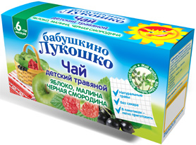 Баб. Лукошко - чай детский травяной "Яблоко, малина, черн. смородина", 6 мес.